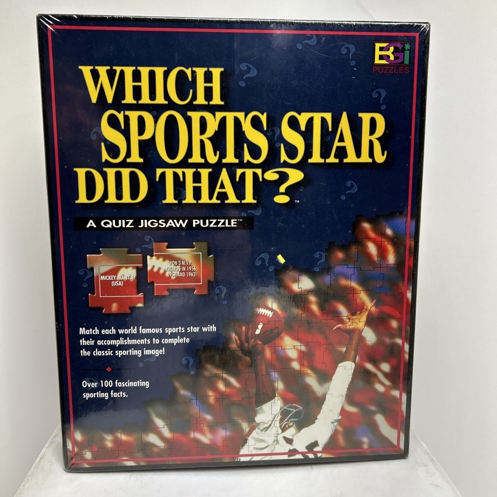 1998 Which SPORTS STAR Did That? Quiz Puzzle Secret Image Made in USA New Sealed